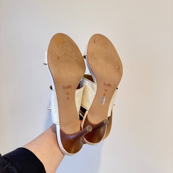 COACH Marla Nude Patent Leather Slingback Sandals | Size 10B ✨ - Picture 8 of 8